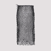 The Frankie Shop Nelaya Leather Macramé Skirt - WOMEN CLOTHING - THE FRANKIE SHOP - T.Luxy