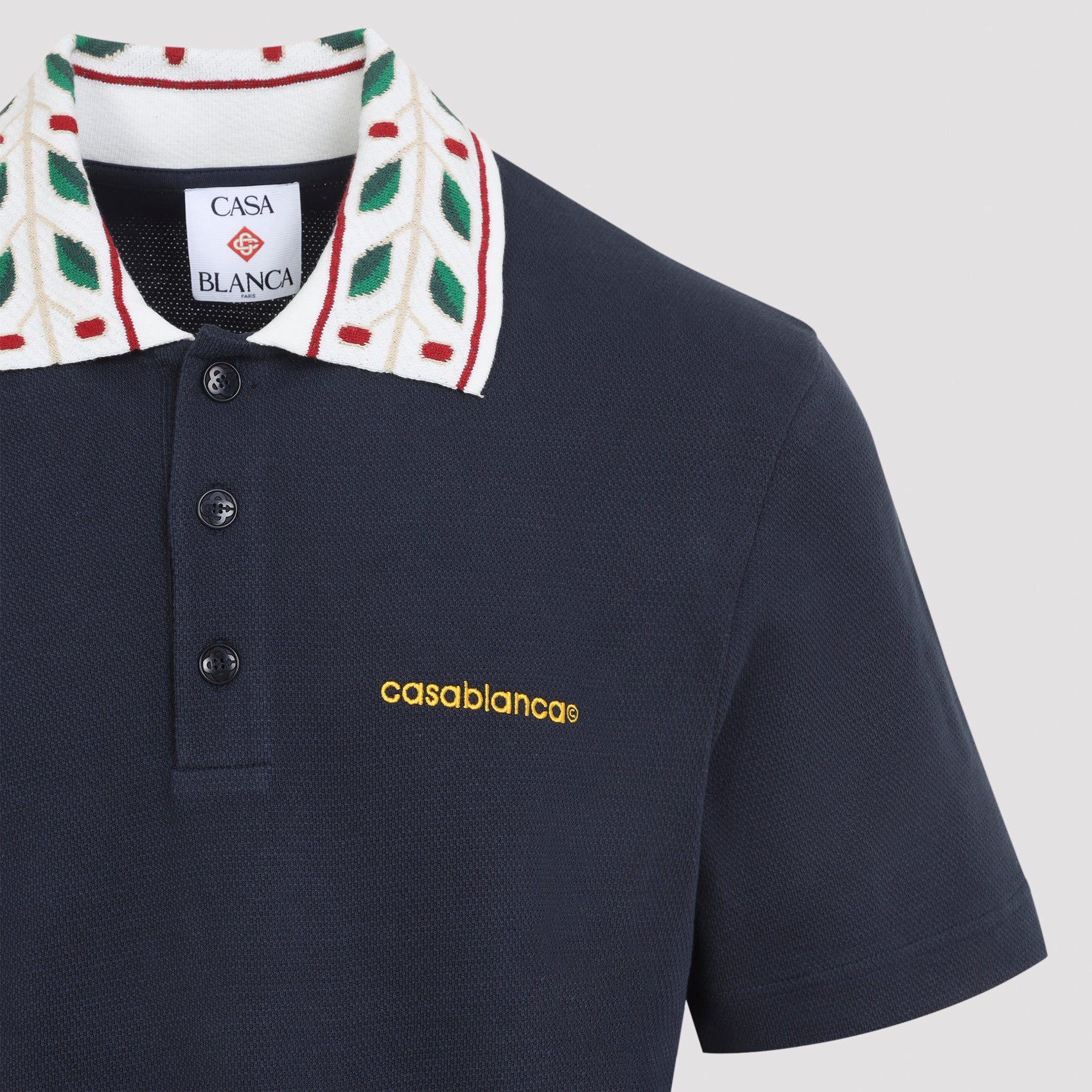 Casablanca Laurel Piqué Polo - MEN CLOTHING - CASABLANCA - T.Luxy
