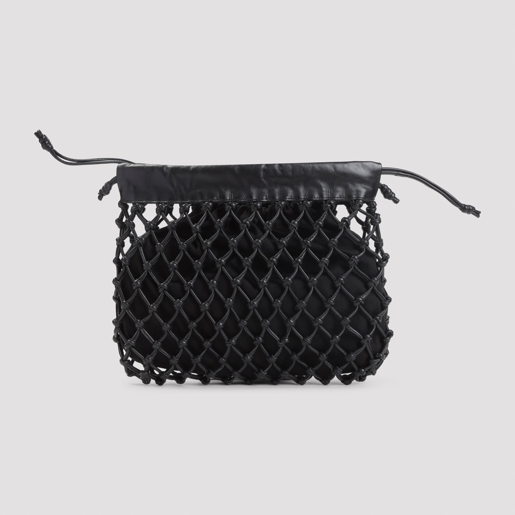 The Frankie Shop Morgan Leather Macramé Small Pouch - WOMEN BAGS - The Frankie Shop - T.Luxy