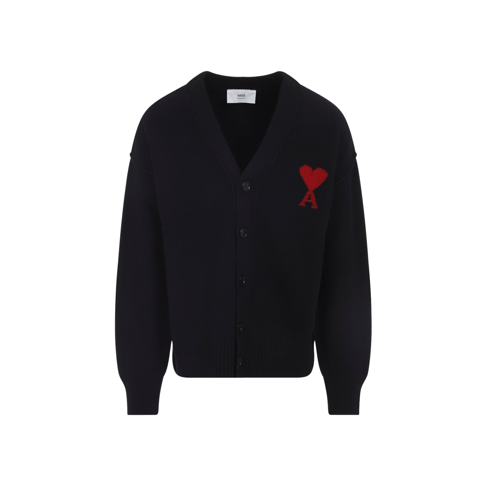 Ami Paris Cardigan - Black | 4b4c3ae25b6af4c4133b6449192db54848ca1421