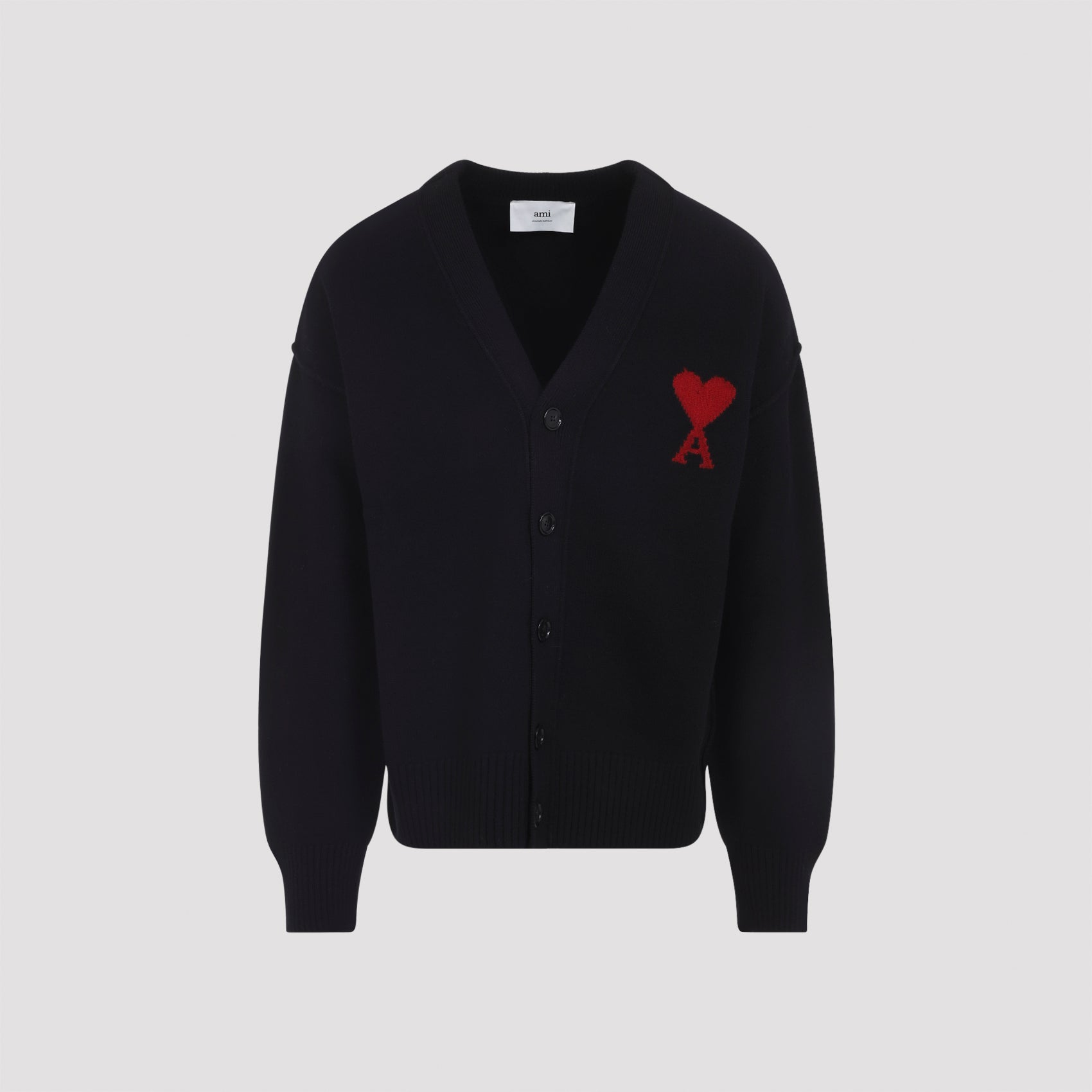 Ami Paris Cardigan - Black | 14eb8d805bfa16c7a9744223bfac2a5883dab4be