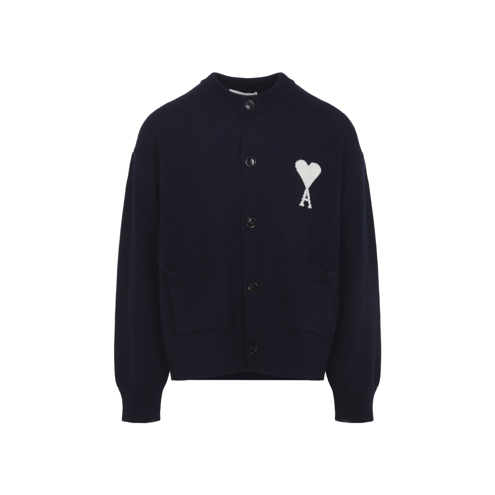 Ami Paris Cardigan - Blue | e01aceefe80cbaf39168ef63c136594d4408ee47