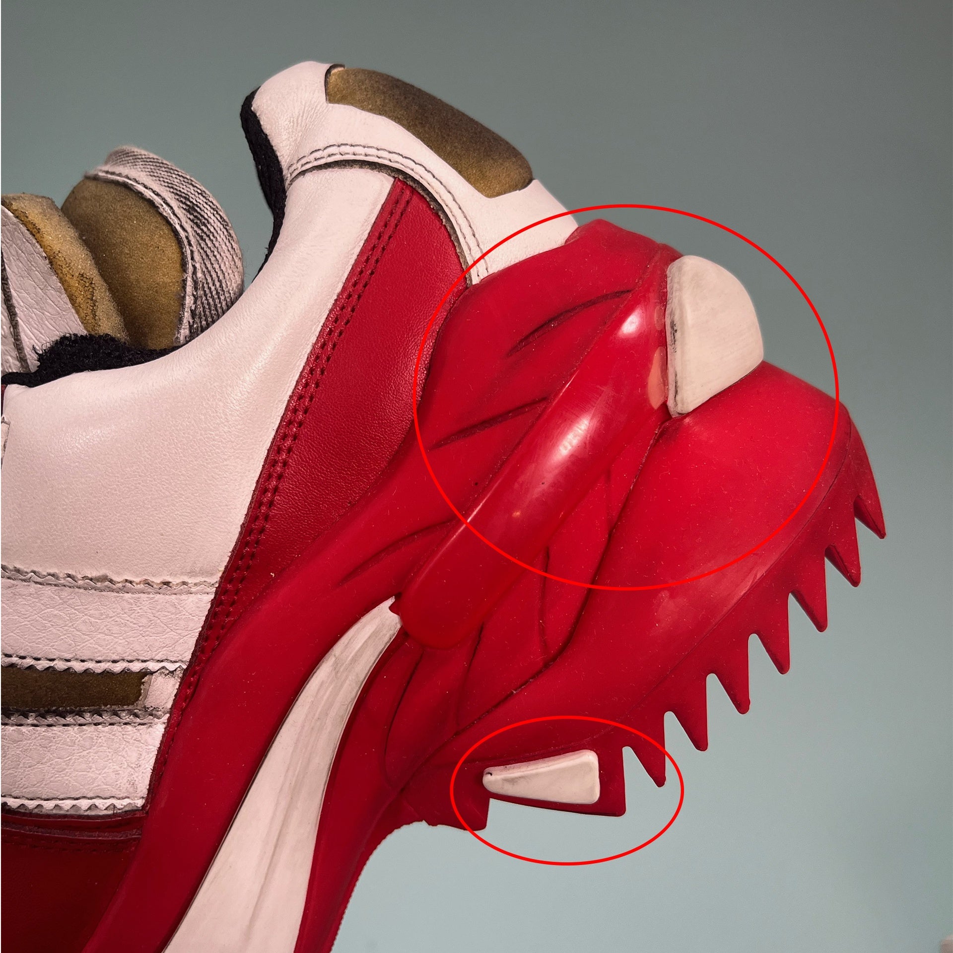 Maison Margiela Distressed Foam And Leather Sneakers - MEN SHOES - MAISON MARGIELA - T.Luxy