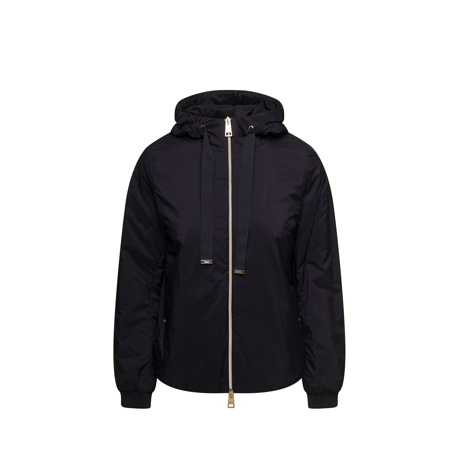 Herno Matt Black Hooded Bomber Jacket - WOMEN CLOTHING - HERNO - T.Luxy