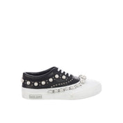Miu Miu Pearl Embellished Sneakers - WOMEN SHOES - MIU MIU - T.Luxy