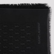 Saint Laurent Jacquard Monogram Scarf - WOMEN ACCESSORIES - Saint Laurent - T.Luxy