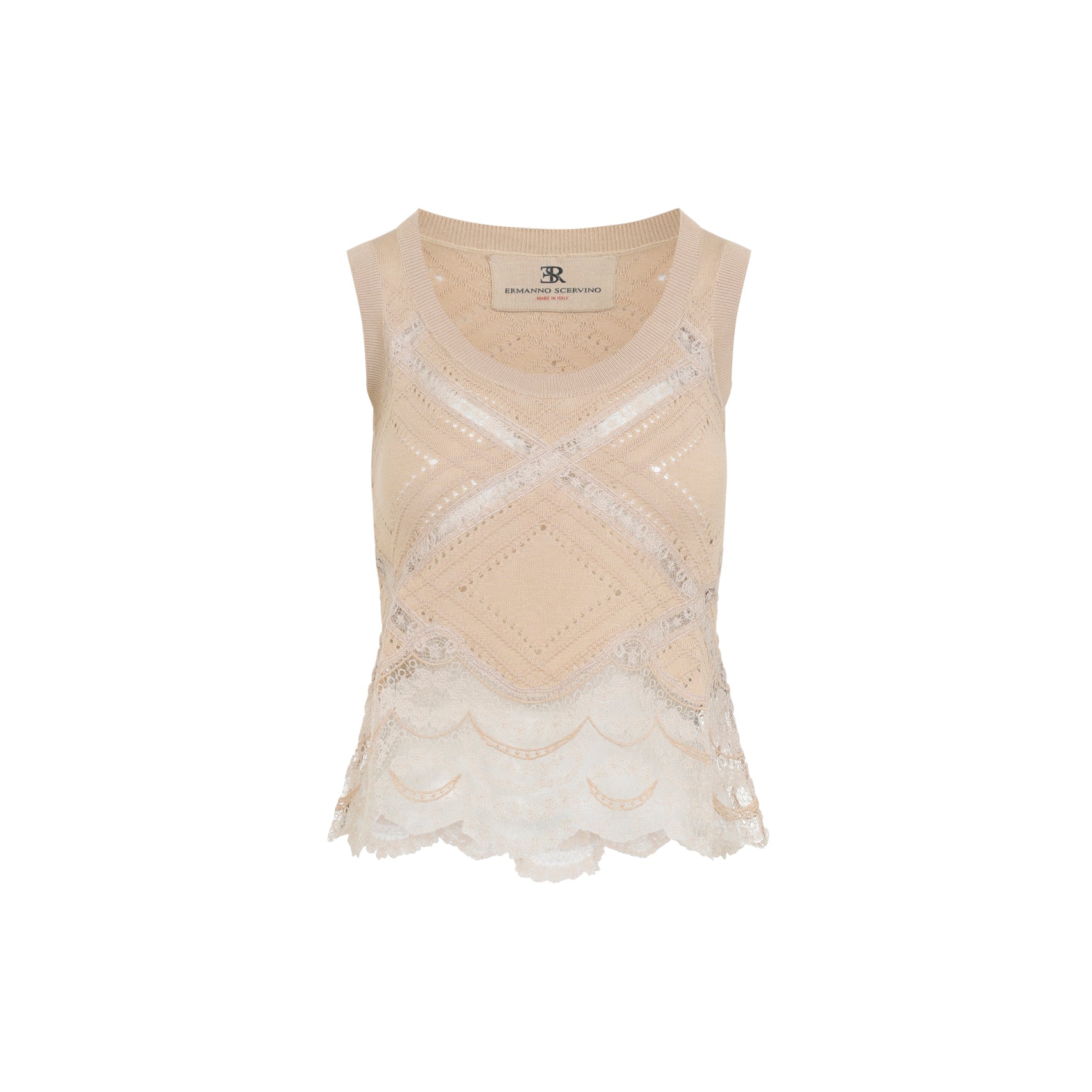 Ermanno Scervino Sleeveless Knit Top - WOMEN CLOTHING - Ermanno Scervino - T.Luxy