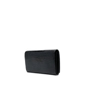 Saint Laurent Cassandre Croc Embossed Leather Chain Wallet