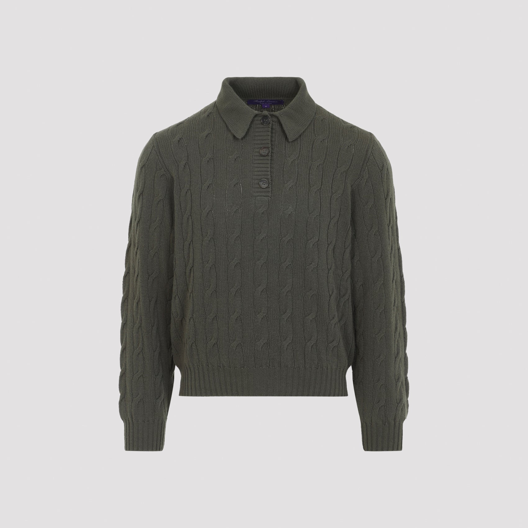 Ralph Laurent Collection Cable-Knit Polo Sweater - WOMEN CLOTHING - RALPH LAUREN COLLECTION - T.Luxy