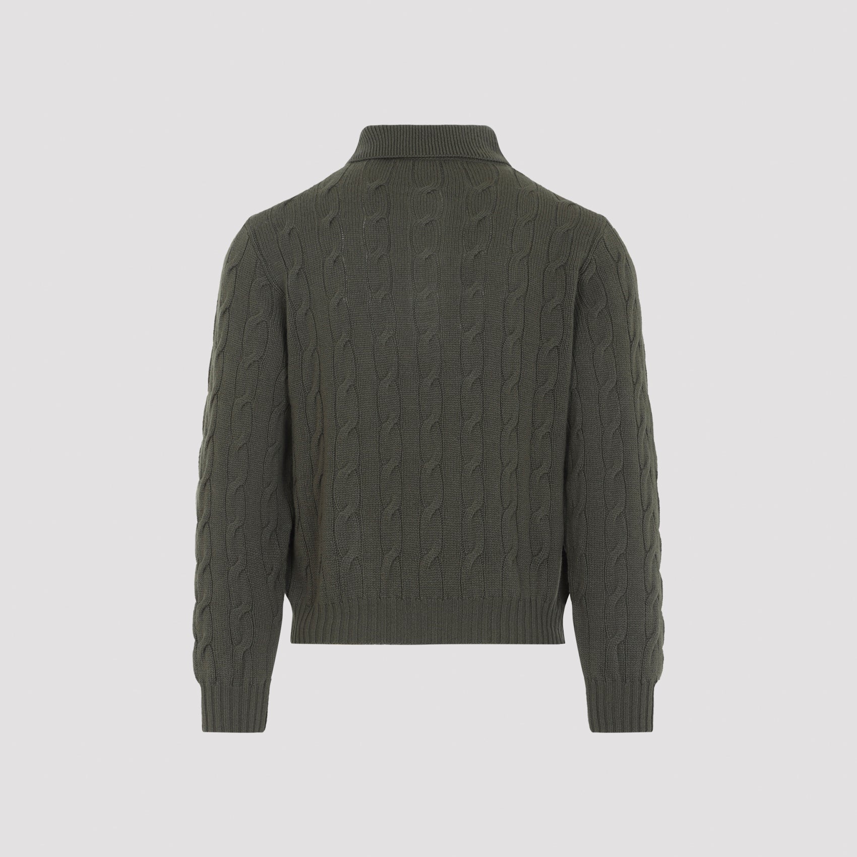 Ralph Laurent Collection Cable-Knit Polo Sweater - WOMEN CLOTHING - RALPH LAUREN COLLECTION - T.Luxy