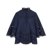 Zimmermann Mahon Broderie Denim Top - WOMEN CLOTHING - Zimmermann - T.Luxy