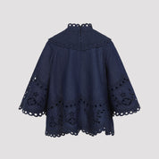 Zimmermann Mahon Broderie Denim Top - WOMEN CLOTHING - Zimmermann - T.Luxy