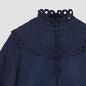 Zimmermann Mahon Broderie Denim Top - WOMEN CLOTHING - Zimmermann - T.Luxy