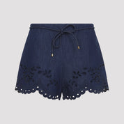 Zimmermann Mahon Broderie Denim Short - WOMEN CLOTHING - Zimmermann - T.Luxy