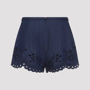 Zimmermann Mahon Broderie Denim Short - WOMEN CLOTHING - Zimmermann - T.Luxy