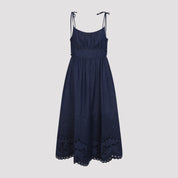 Zimmerman Mahon Broderie Denim Midi Dress - WOMEN CLOTHING - ZIMMERMANN - T.Luxy