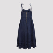 Zimmerman Mahon Broderie Denim Midi Dress - WOMEN CLOTHING - ZIMMERMANN - T.Luxy