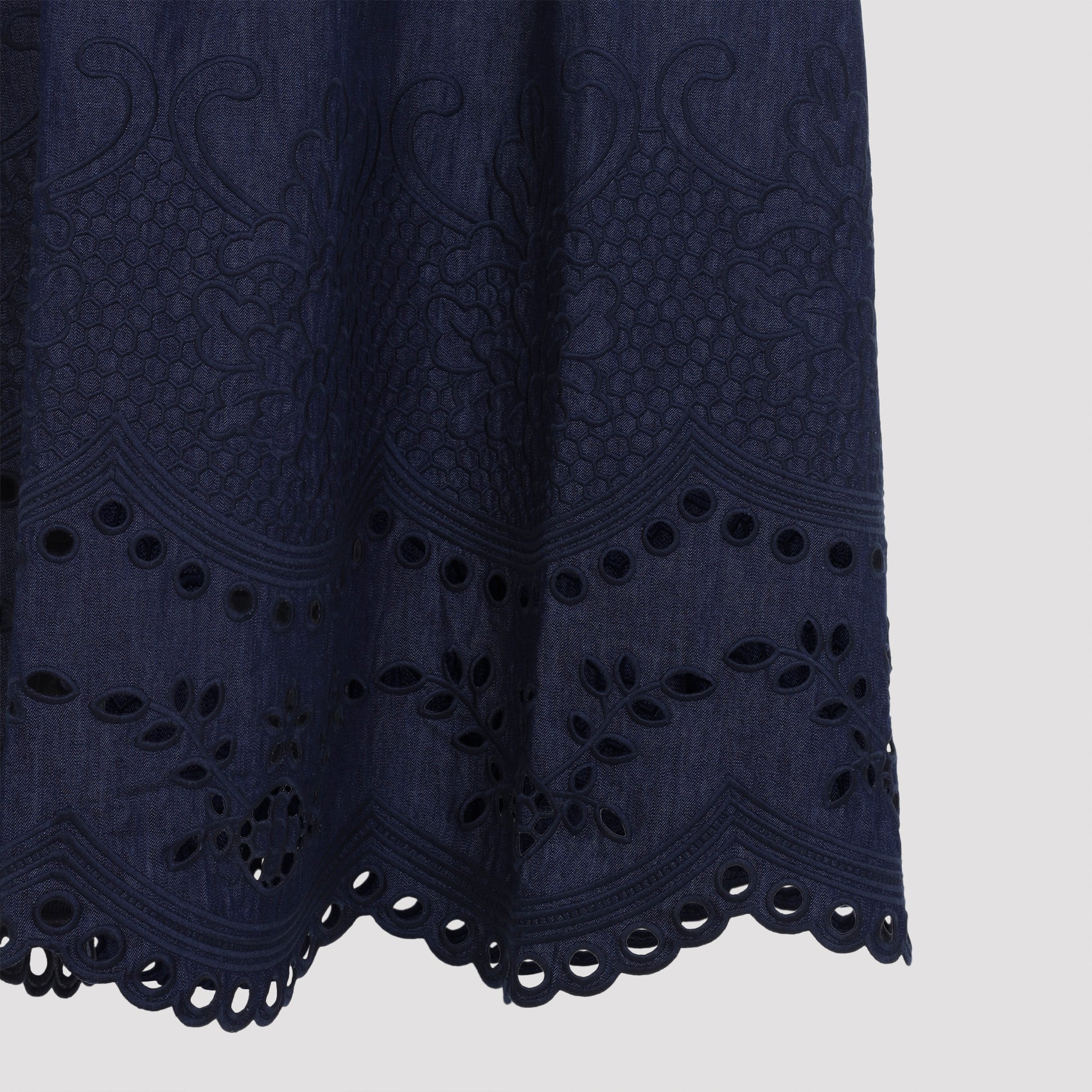 Zimmerman Mahon Broderie Denim Midi Dress - WOMEN CLOTHING - ZIMMERMANN - T.Luxy