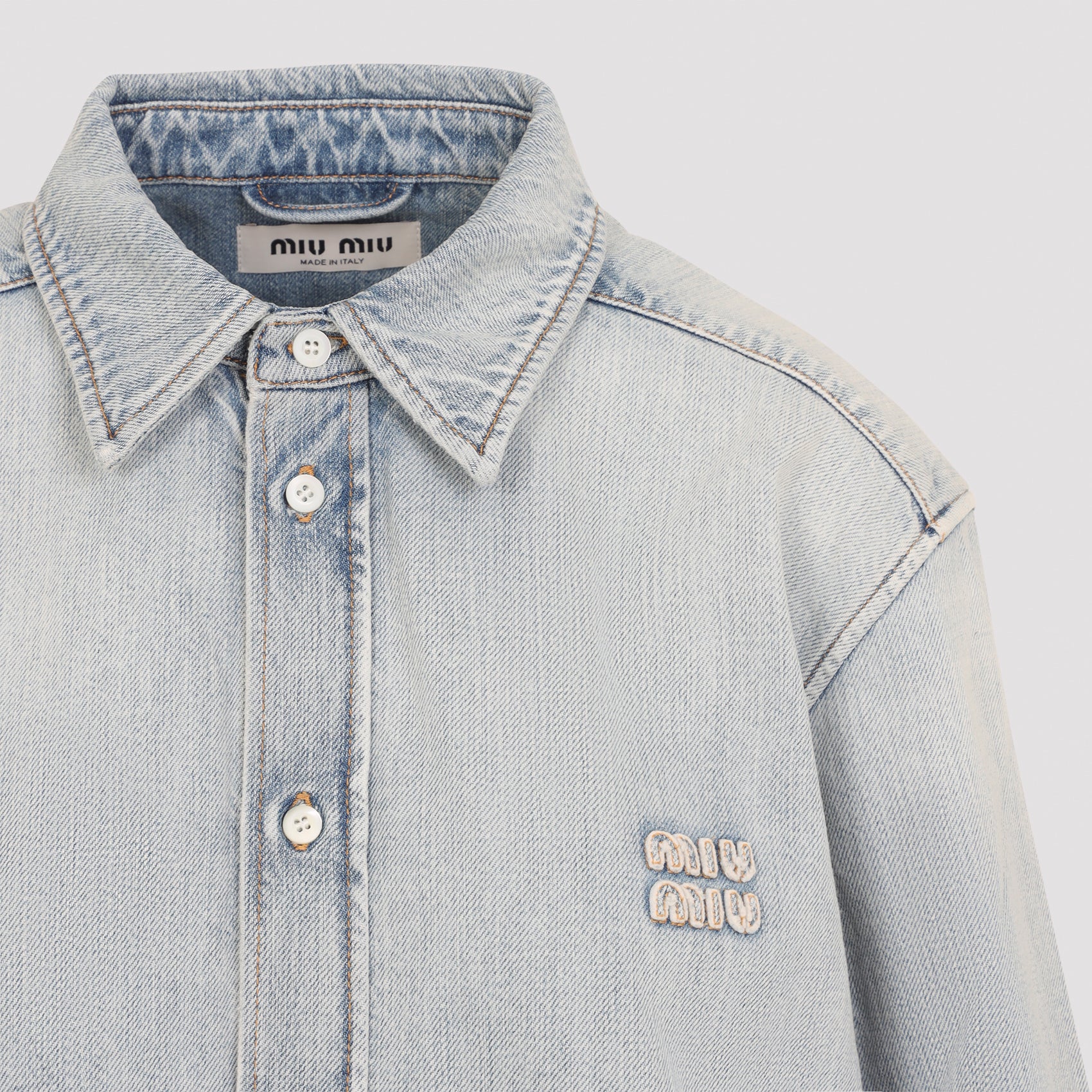Miu Miu Denim Shirt - WOMEN CLOTHING - MIU MIU - T.Luxy