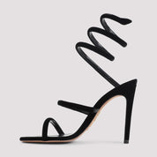 René Caovilla Velvet Snake Sandals - WOMEN SHOES - Rene` Caovilla - T.Luxy