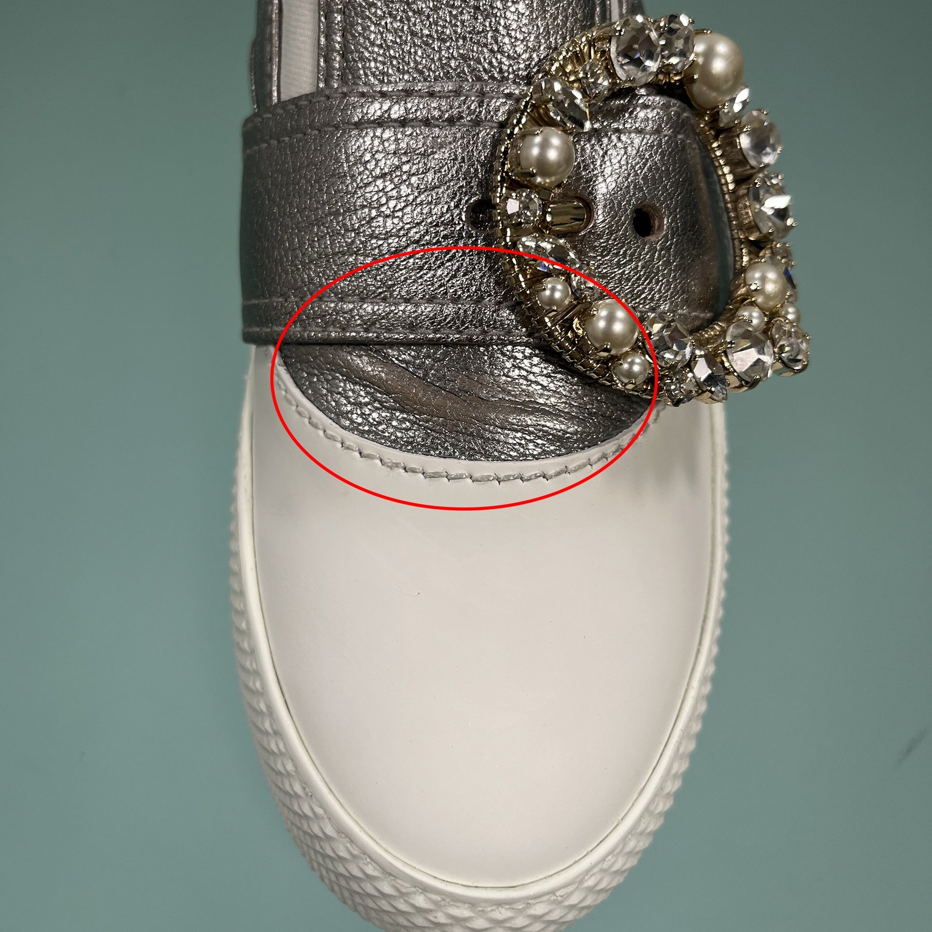 Miu Miu Leather Crystal Sneakers