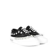 Miu Miu Pearl Embellished Sneakers - WOMEN SHOES - MIU MIU - T.Luxy