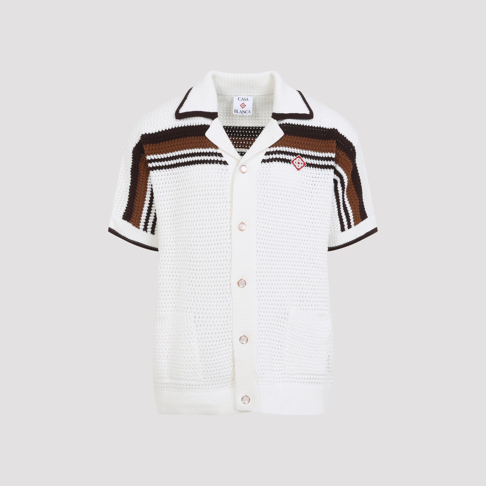 Casablanca Short-Sleeve Crochet Shirt - MEN CLOTHING - Casablanca - T.Luxy