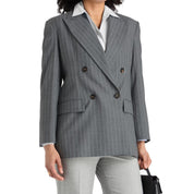 Brunello Cucinelli Pinstriped Wool Blazer