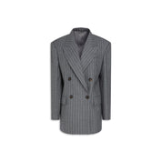 Brunello Cucinelli Pinstriped Wool Blazer