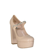 Miu Miu Crystal Leather Pumps