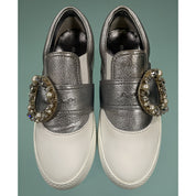 Miu Miu Leather Crystal Sneakers