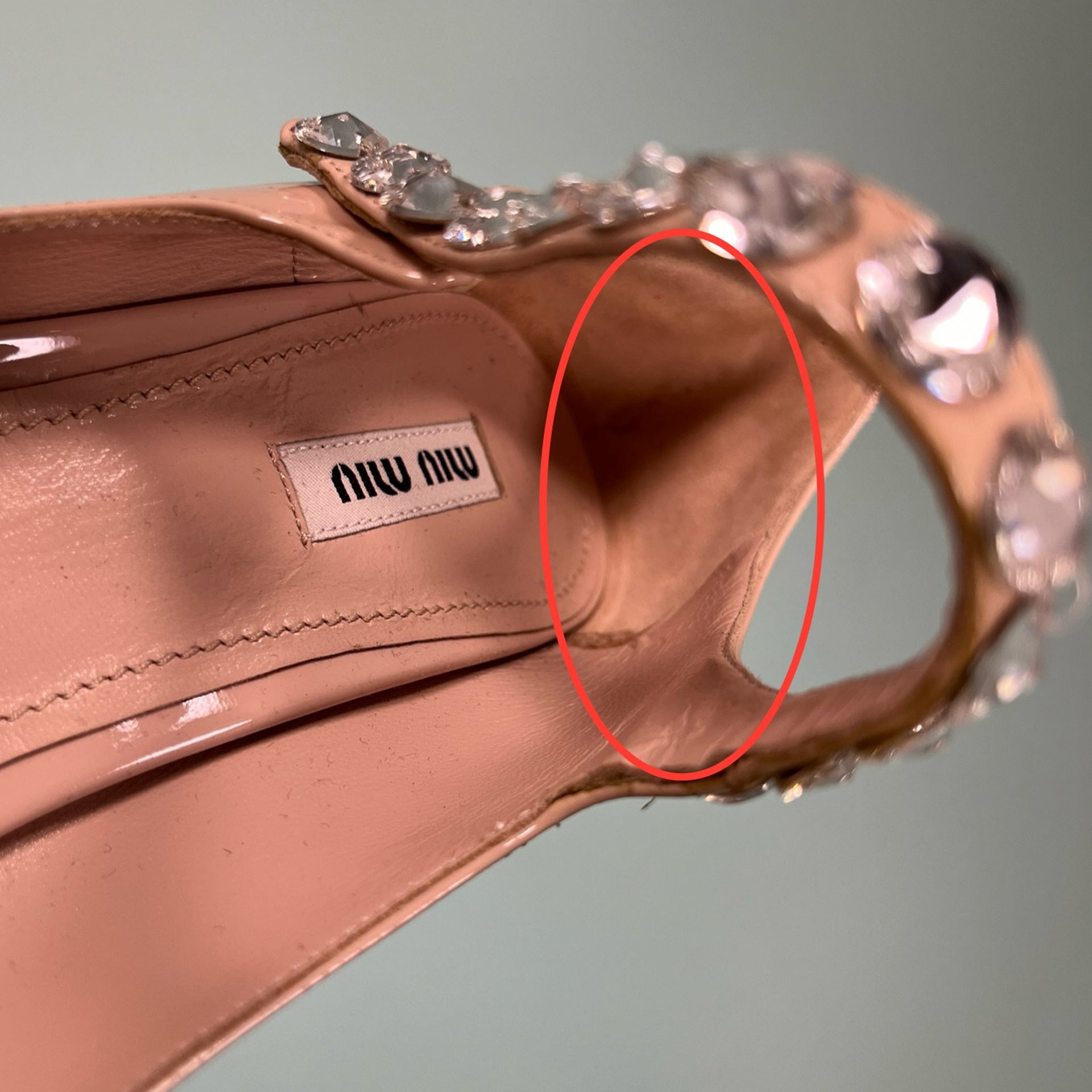 Miu Miu Crystal Leather Pumps