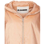Jil Sander Blend Silk Zip-Up Hooded Jacket